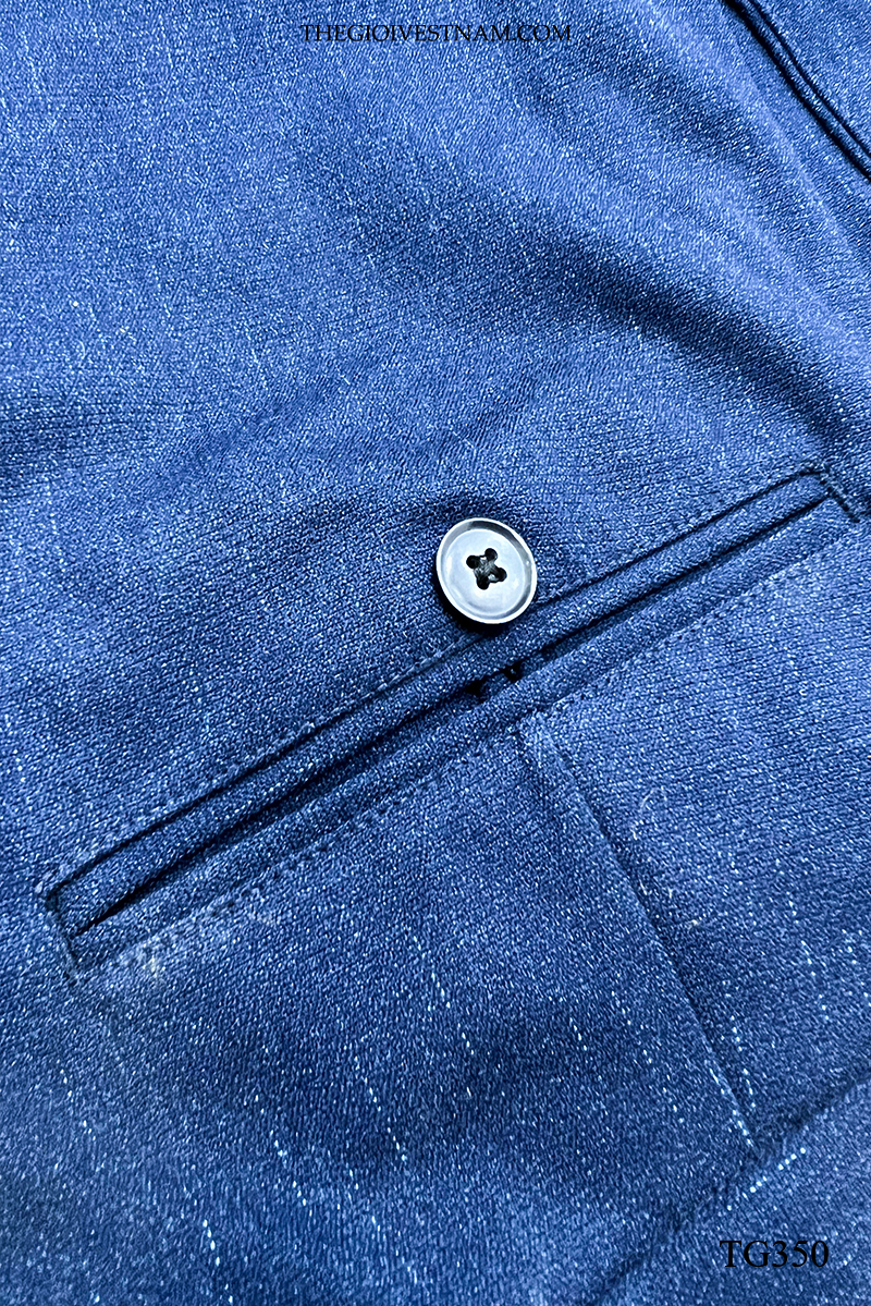 Vest xanh navy sọc xước 1 nút TG350 #5
